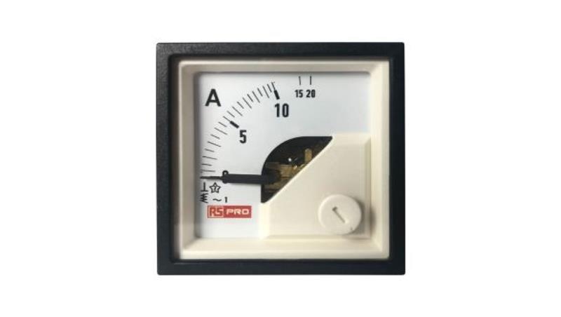 Amperomierz analogowy panelowy 20 (Input)A AC -10C do +65C RS PRO-7846 Amperomierz analogowy panelowy 20 (Input)A AC -10C do +65C RS PRO-7846