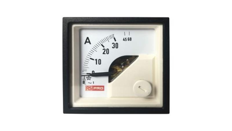 Amperomierz analogowy panelowy 60 (Input)A AC -10C do +65C RS PRO-7934