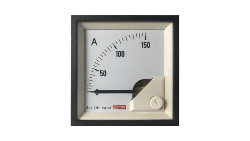 Amperomierz analogowy panelowy 150 (Scle) A, 150/5 (CT) A, 5 (Input) A AC -10C do +65C RS PRO-7894