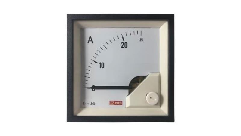 Amperomierz analogowy panelowy 25 (Input)A AC -10C do +65C RS PRO-7895