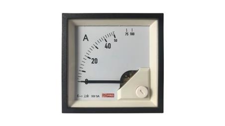 Amperomierz analogowy panelowy 10 (Input) A, 100 (Scle) A, 50/5 (CT) A AC -10C do +65C RS PRO-7899
