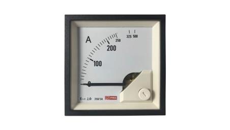 Amperomierz analogowy panelowy 10 (Input) A, 250/5 (CT) A, 500 (Scle) A AC -10C do +65C RS PRO-7930