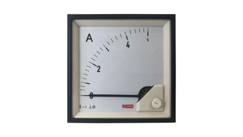 Amperomierz analogowy panelowy 5 (Input, Scale)A AC -10C do +65C RS PRO-7888