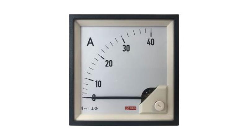 Amperomierz analogowy panelowy 40 (Input)A AC -10C do +65C RS PRO-7925 Amperomierz analogowy panelowy 40 (Input)A AC -10C do +65C RS PRO-7925