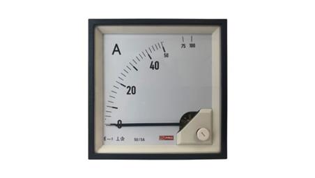 Amperomierz analogowy panelowy 10 (Input) A, 100 (Scle) A, 50/5 (CT) A AC -10C do +65C RS PRO-7833
