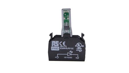Moduły podświetlające styków, 12 V AC/DC, LED, kolor: Czerwony, RS PRO-21435
