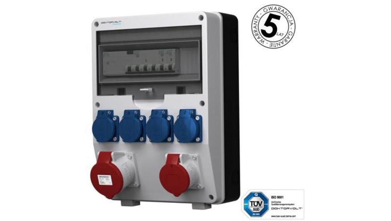 Rozdzielnica budowlana zabezpieczenia Siemens pTD-S/FI 32A 16A 4x230V gniazda Mennekes Schuko Doktorvolt 4845-66356