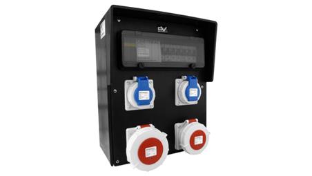 Rozdzielnica budowlana HD-S IP67 32A/5P 16A/5P 2x230V Schuko gumowa Doktorvolt 9542-66357