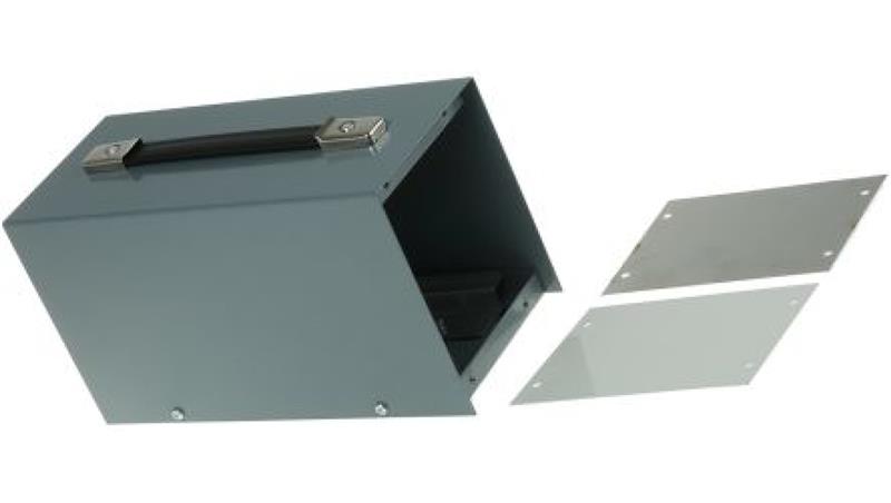 Obudowa urządzeń elektronicznych z uchwytem, Stal walcowana na zimno, Szary, 245 x 137 x 105mm, RS PRO-71233 Obudowa urządzeń elektronicznych z uchwytem, Stal walcowana na zimno, Szary, 245 x 137 x 105mm, RS PRO-71233