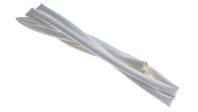 Osłona termokurczliwa z klejem Biały 3:1, średnica 6.4mm, dł. 1.2m, RS PRO-78903