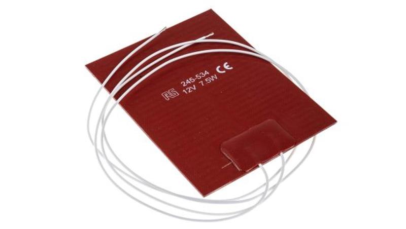 Silicone Heater Mat 7,5 W 12 V DC 75 x 100mm-27050