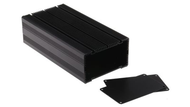 Obudowa radiatora wentylowana, aluminiowa, Czarny, 200 x 105 x 60.5mm, RS PRO-71383