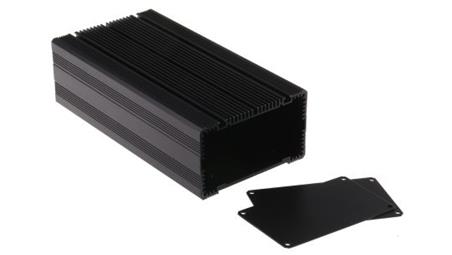 Obudowa radiatora wentylowana, aluminiowa, Czarny, 200 x 105 x 60.5mm, RS PRO-71383