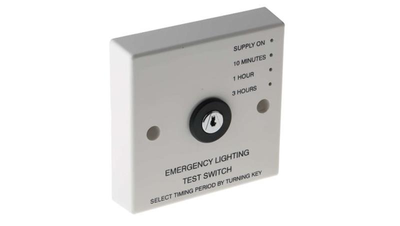 Przełącznik testowy do oświetlenia awaryjnego, 240 V AC, 86 x 86 x 25 mm-52145 Przełącznik testowy do oświetlenia awaryjnego, 240 V AC, 86 x 86 x 25 mm-52145