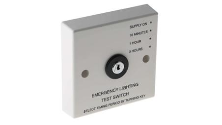 Przełącznik testowy do oświetlenia awaryjnego, 240 V AC, 86 x 86 x 25 mm-52145