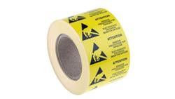 Etykieta ESD Żółty Papier, Tekst: Attention, Uwaga, Angielski-22061