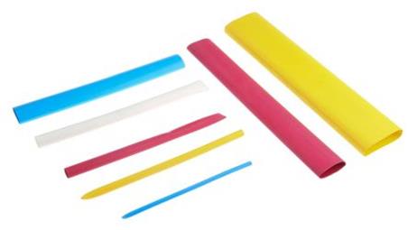 Zestaw tulei kablowej Blue, Red, White, Yellow Poliolefina, 3:1 Shrink Ratio RS PRO 3mm-78790