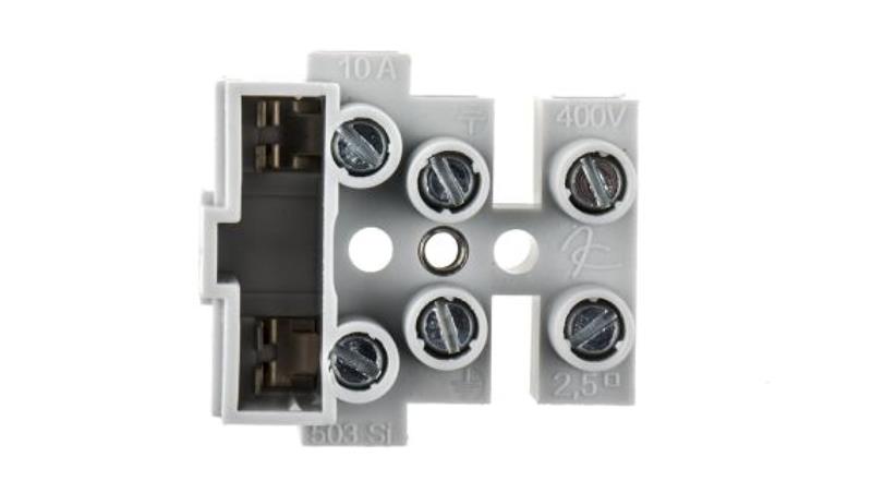 6mm2 Kostka zaciskowa z bezpiecznikiem 3-żyłowe, Wkręcane, 250 V Montaż na śrubę-64479 6mm2 Kostka zaciskowa z bezpiecznikiem 3-żyłowe, Wkręcane, 250 V Montaż na śrubę-64479
