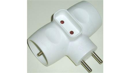 Adapter podróżny, typ: Adapter 3-drożny, 6 A, 16 A-10907