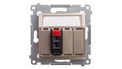 Simon 54 Gniazdo głośnikowe pojedyncze złoty mat DGL31.01/44-28666