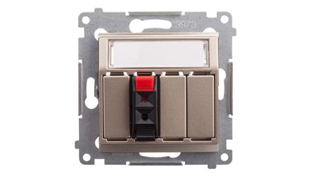 Simon 54 Gniazdo głośnikowe pojedyncze złoty mat DGL31.01/44-28666