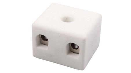 Złączka gwintowa porcelanowa 4mm2 2-tory biała z 1 otworem do przykręcania CPO-5A-2P 80712516-80119