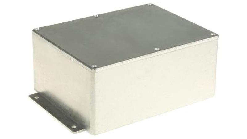Obudowa ekranowana Srebrny z kołnierzem, 194.8 x 127.4 x 76.3mm, RS PRO-71348