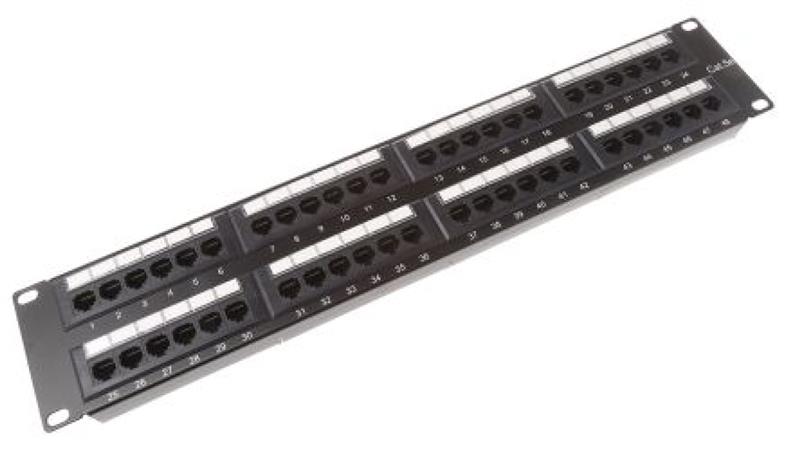 Panel RJ, Cat5e, 48 portów, RJ45, UTP, 2U, Czarny-73568 Panel RJ, Cat5e, 48 portów, RJ45, UTP, 2U, Czarny-73568