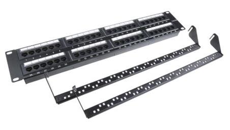 Panel RJ, Cat5e, 48 portów, RJ45, UTP, 2U, Czarny-73564