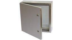 Szafka ścienna rozdzielcza, materiał: Stal nierdzewna typu 304, IP66, 300 x 300 x 150mm, RS PRO-71719