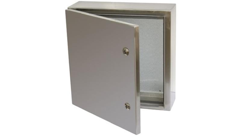 Szafka ścienna rozdzielcza, materiał: Stal nierdzewna typu 304, IP66, 300 x 300 x 150mm, RS PRO-71719