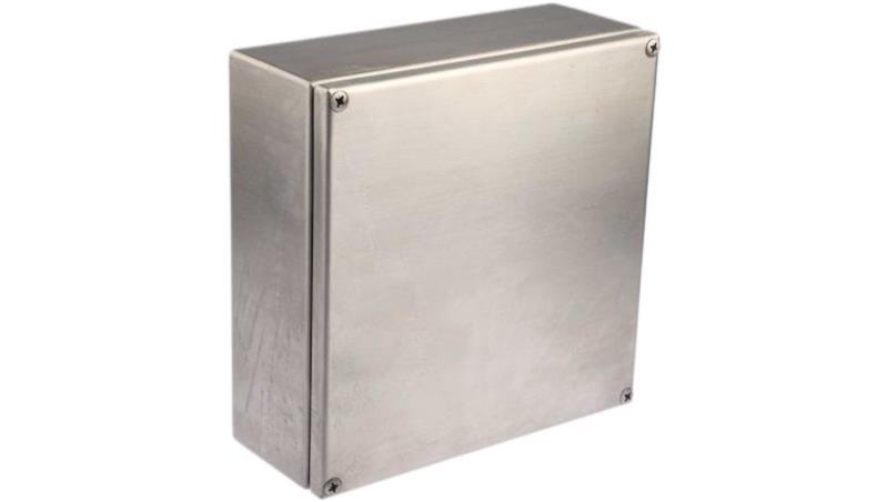 Puszka elektroinstalacyjna, 200 x 80 x 200mm, IP66, kolor Niemalowany, materiał Stal nierdzewna, RS PRO-27615 Puszka elektroinstalacyjna, 200 x 80 x 200mm, IP66, kolor Niemalowany, materiał Stal nierdzewna, RS PRO-27615
