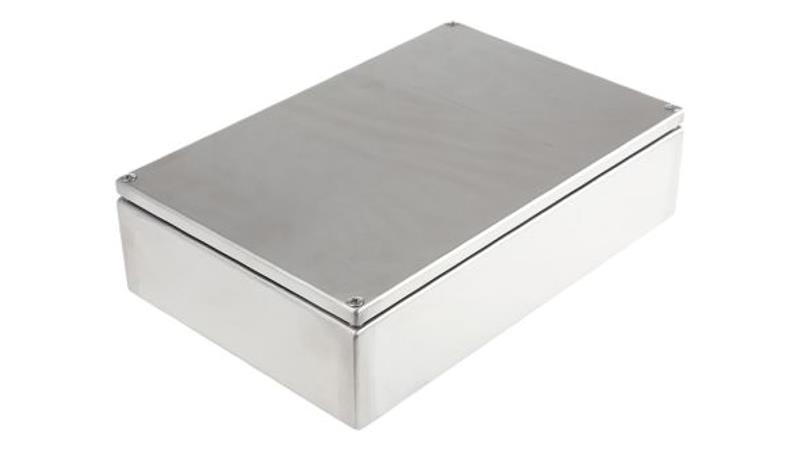 Puszka elektroinstalacyjna, 300 x 80 x 200mm, IP66, kolor Niemalowany, materiał Stal nierdzewna, RS PRO-27624 Puszka elektroinstalacyjna, 300 x 80 x 200mm, IP66, kolor Niemalowany, materiał Stal nierdzewna, RS PRO-27624