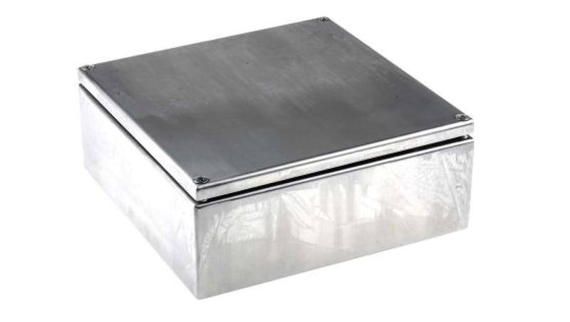 Puszka elektroinstalacyjna, 200 x 200 x 80mm, IP66, kolor Niemalowany, materiał Stal nierdzewna, RS PRO-27611