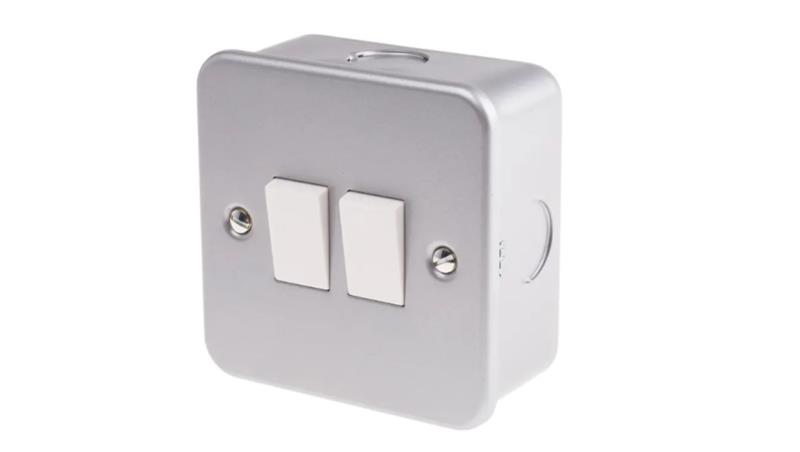 Włącznik światła, 6A, 240V, 2-przyciskowy, 2-biegunowy, IP20, RS PRO-31176