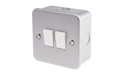 Włącznik światła, 6A, 240V, 2-przyciskowy, 2-biegunowy, IP20, RS PRO-31176
