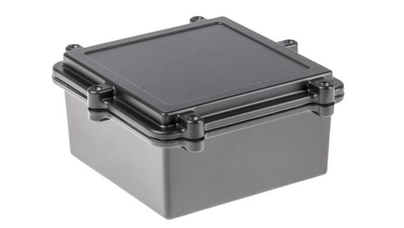 Obudowa ekranowana Czarny z kołnierzem IP67 Silikon, 162 x 162 x 80mm, RS PRO-71594