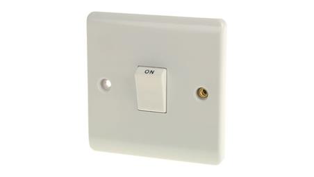 Włącznik światła, 20A, 250V, 1-przyciskowy, 2-biegunowy, IP20, RS PRO-31182
