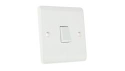Włącznik światła, 10A, 250V, 1-przyciskowy, 1-biegunowy, IP20, RS PRO-31180