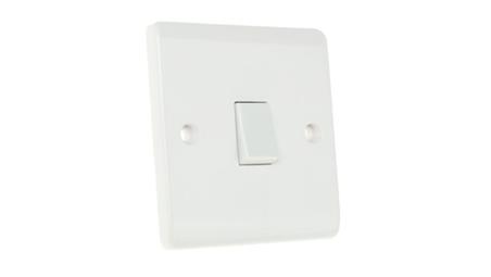 Włącznik światła, 10A, 250V, 1-przyciskowy, 1-biegunowy, IP20, RS PRO-31180