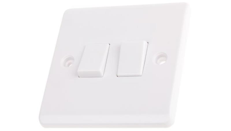 Włącznik światła, 10A, 250V, 2-przyciskowy, 2-biegunowy, IP20, RS PRO-31181 Włącznik światła, 10A, 250V, 2-przyciskowy, 2-biegunowy, IP20, RS PRO-31181