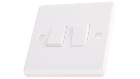 Włącznik światła, 10A, 250V, 2-przyciskowy, 2-biegunowy, IP20, RS PRO-31181