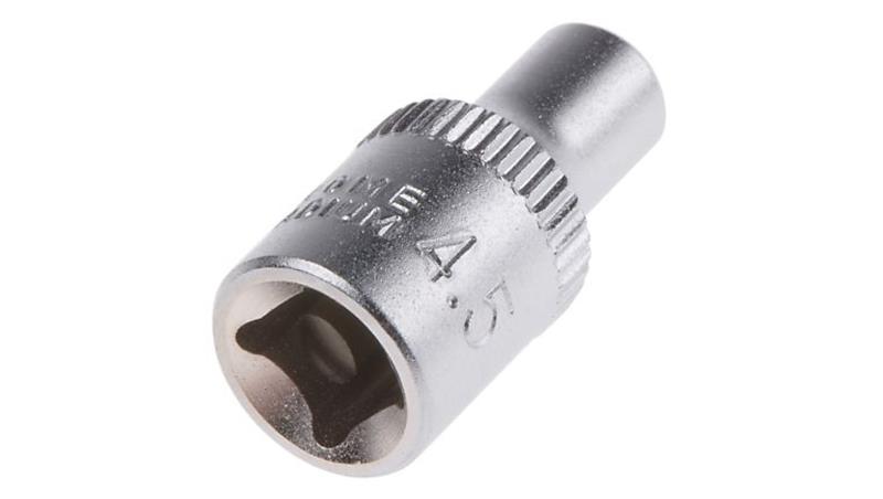 Nasadka sześciokątna z gniazdem 1/4 cala 4.5mm RS PRO-81232 Nasadka sześciokątna z gniazdem 1/4 cala 4.5mm RS PRO-81232