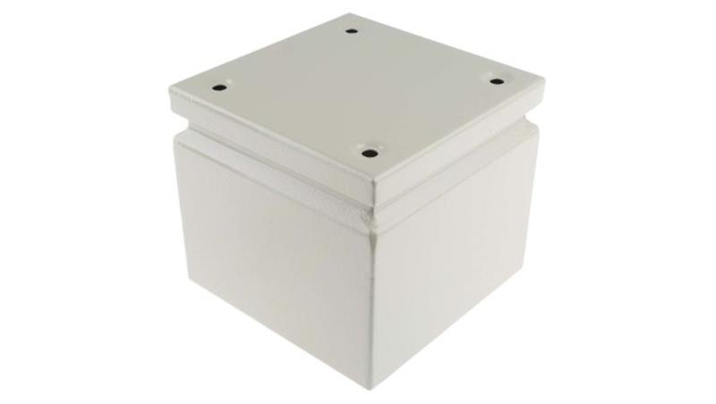 Puszka elektroinstalacyjna, 150 x 150 x 120mm, IP66, kolor Szary, materiał Stal, 0-wejściowa, RS PRO-27648 Puszka elektroinstalacyjna, 150 x 150 x 120mm, IP66, kolor Szary, materiał Stal, 0-wejściowa, RS PRO-27648