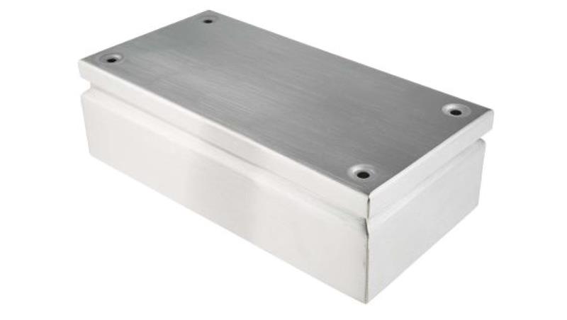 Puszka elektroinstalacyjna, 300 x 150 x 80mm, IP66, kolor Niemalowany, materiał Stal nierdzewna, 0-wejściowa, RS PRO-27638