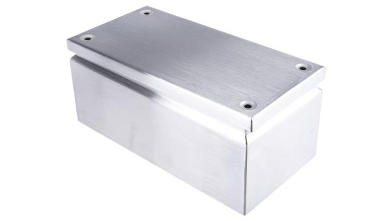 Puszka elektroinstalacyjna, 300 x 150 x 120mm, IP66, kolor Niemalowany, materiał Stal nierdzewna, 0-wejściowa, RS PRO-27641