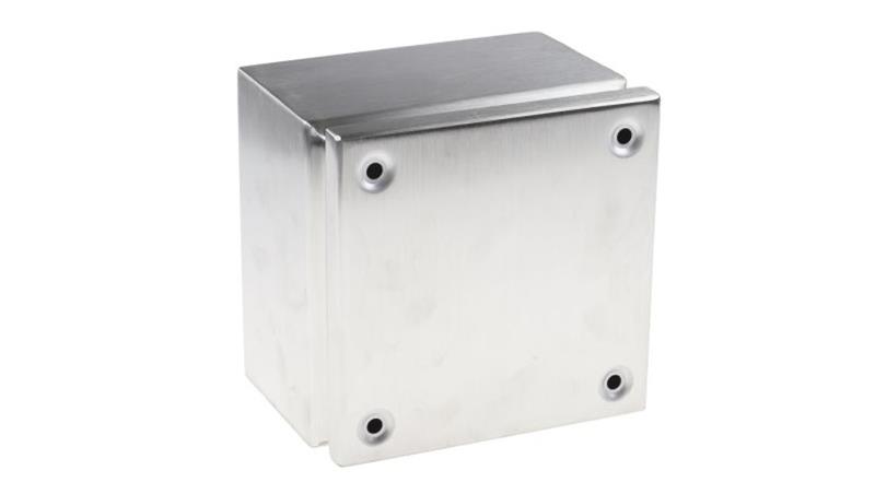 Puszka elektroinstalacyjna, 175 x 175 x 120mm, IP66, kolor Niemalowany, materiał Stal nierdzewna, 0-wejściowa, RS PRO-27617