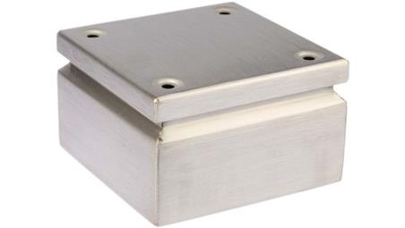Puszka elektroinstalacyjna, 150 x 150 x 80mm, IP66, kolor Niemalowany, materiał Stal nierdzewna, 0-wejściowa, RS PRO-27633