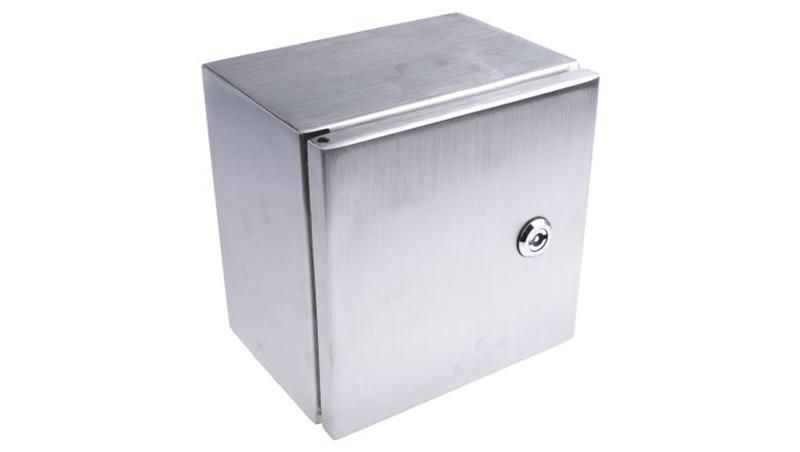 Szafka ścienna rozdzielcza, materiał: Stal nierdzewna typu 304, IP66, 200 x 200 x 150mm, RS PRO-70885 Szafka ścienna rozdzielcza, materiał: Stal nierdzewna typu 304, IP66, 200 x 200 x 150mm, RS PRO-70885