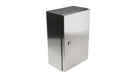 Szafka ścienna rozdzielcza, materiał: Stal nierdzewna typu 304, IP66, 400 x 500 x 250mm, RS PRO-70935